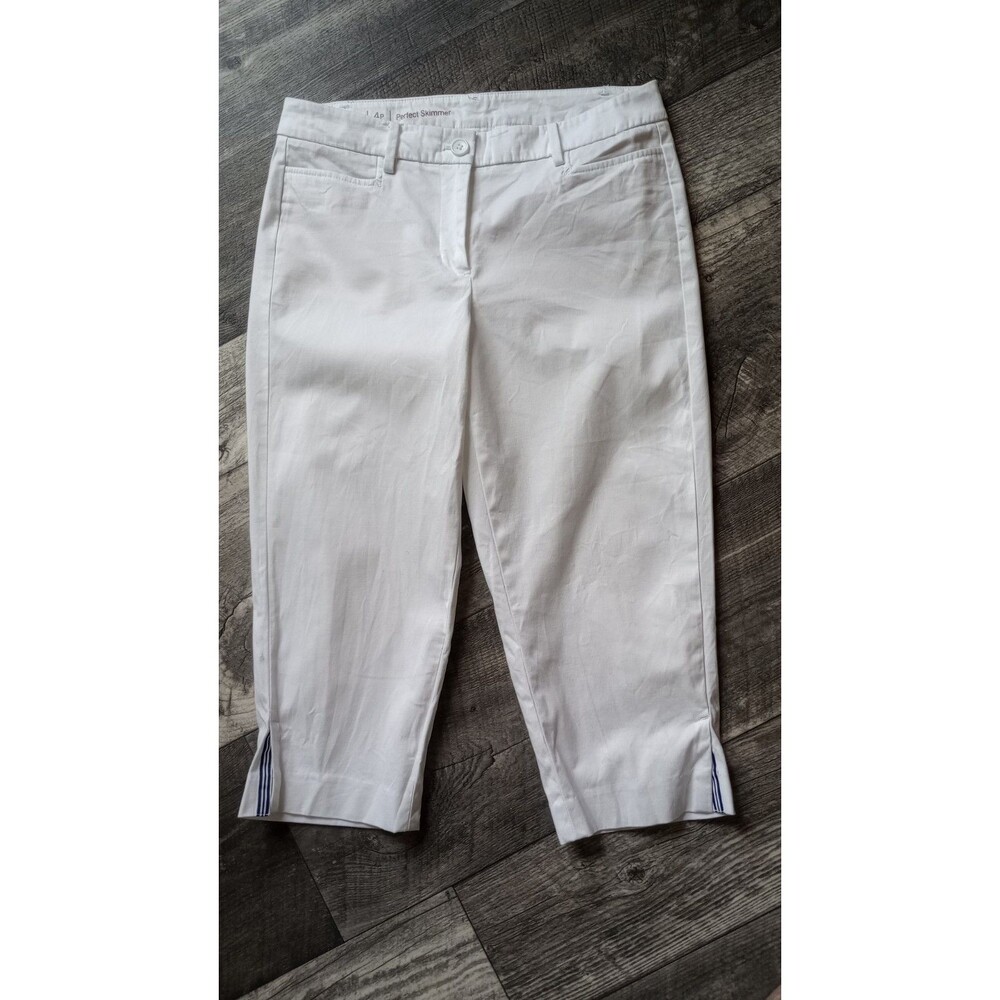 Talbots Women's 4P Perfect Skimmer White Capri Dress Pants